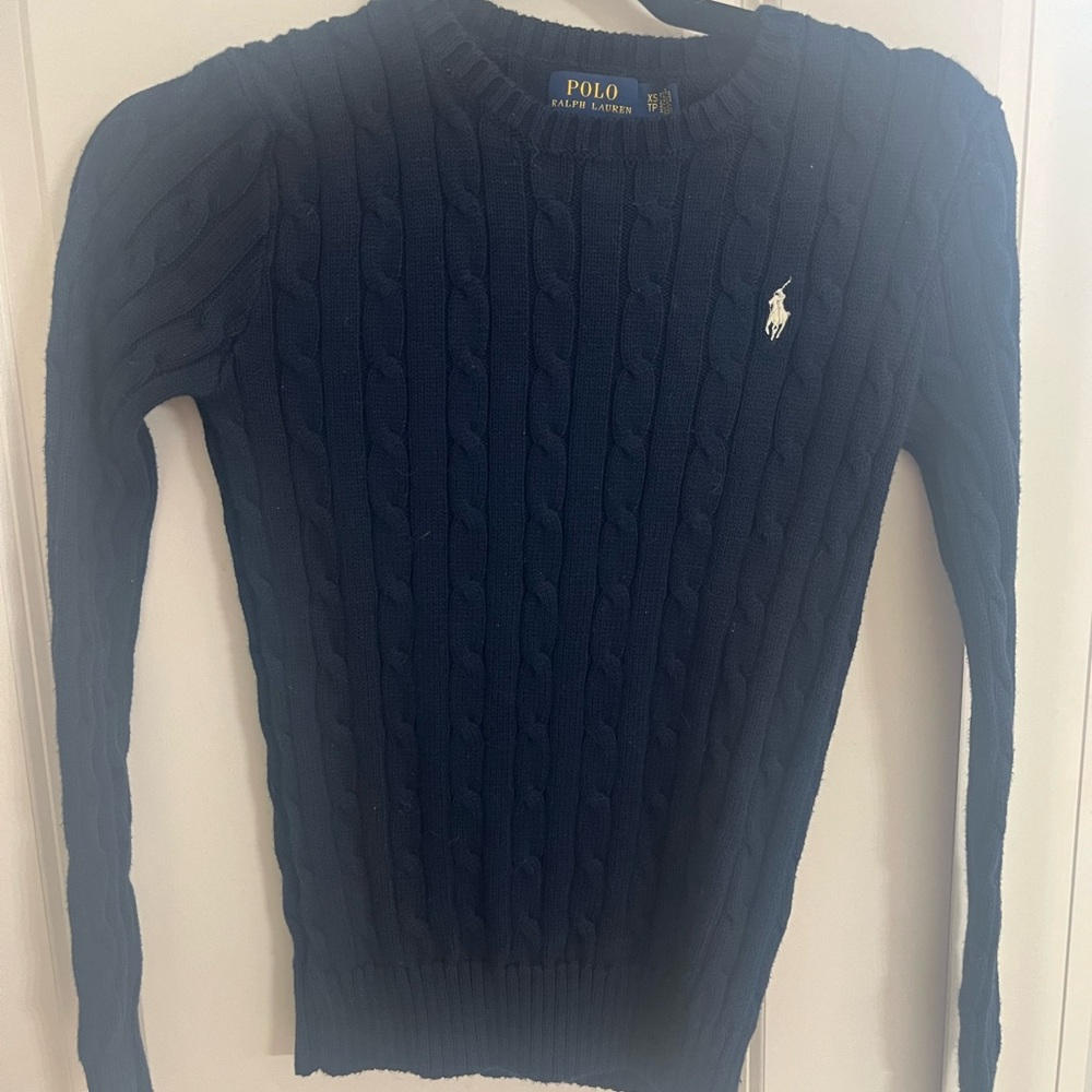 Women’s XS Polo Sweater - navy blue
